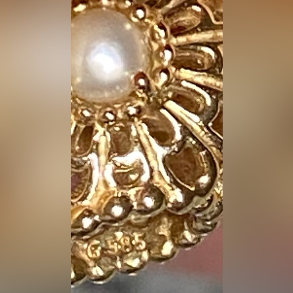 New Set of 3: 1 Pandora Gold Pearl Heart and 2 Spacers Charms 14k Retired - Picture 2 of 4